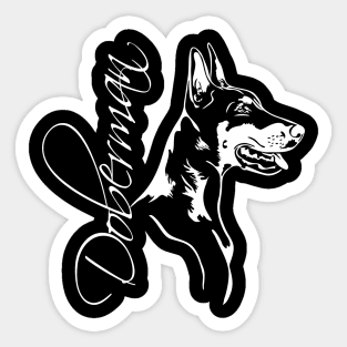 Doberman dog portrait gift Sticker